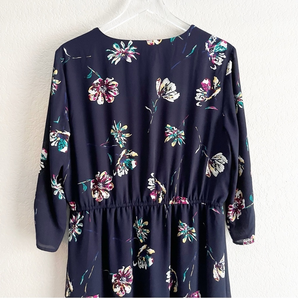 MAURICES Navy Floral Print Dress Size Large NWT - Picture 8 of 10